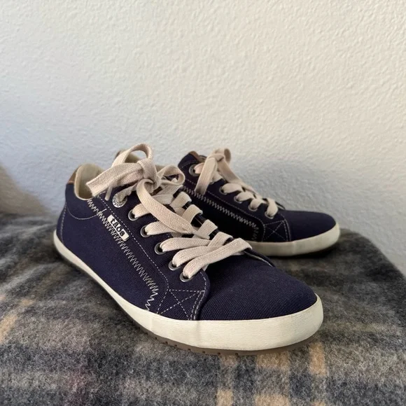 Taos Star Burst Canvas Sneakers Navy 8 Everyday Stylish Comfort Boho Casual - Picture 10 of 10